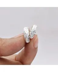 Silver Hoop Earrings - 925 Sterling Silver Handmade Minimalist Jewelry for Women