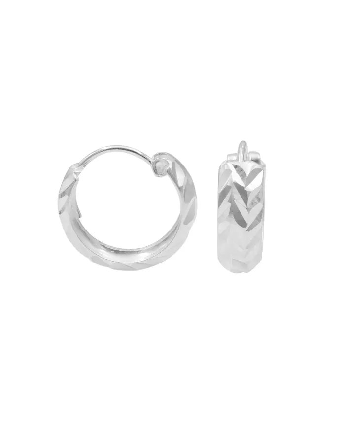 Silver Hoop Earrings - 925 Sterling Silver Handmade Minimalist Jewelry for Women