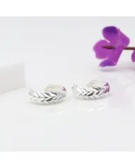 Silver Hoop Earrings - 925 Sterling Silver Handmade Minimalist Jewelry for Women