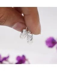 Silver Hoop Earrings - 925 Sterling Silver Handmade Minimalist Jewelry for Women