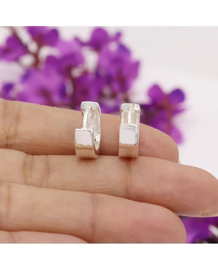 Handmade Hoop Earrings - 925 Sterling Silver Jewelry
