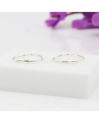 Handmade Heart Hoop Earrings - 925 Sterling Silver Minimalist Jewelry for Her