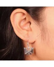 Dainty Butterfly Earrings - 925 Silver Oxidized Jewelry for Women