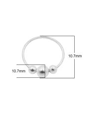 Silver Beaded Hoop Earrings - 925 Sterling Silver Jewelry for Her