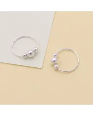 925 Sterling Silver Beaded Hoop Earrings for Her
