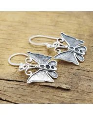 Dainty Butterfly Earrings - 925 Silver Oxidized Jewelry for Women