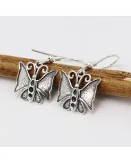 Dainty Butterfly Earrings - 925 Silver Oxidized Jewelry for Women
