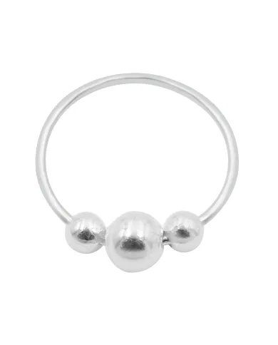 Silver Beaded Nose Pin - 925 Sterling Silver Jewelry for Her