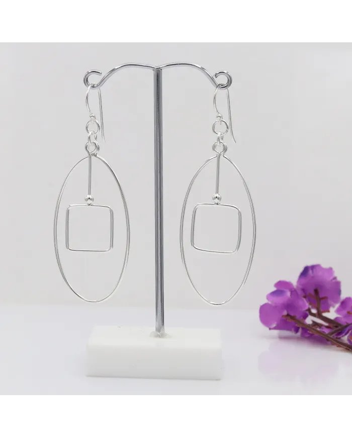 925 Sterling Silver Dangle Earrings - Silver Jewelry for Women
