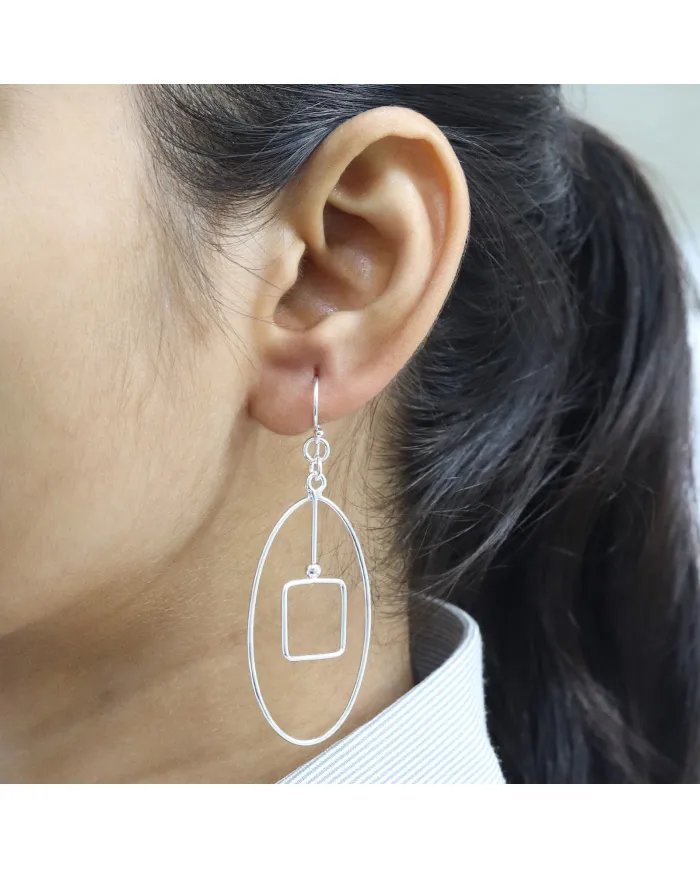 925 Sterling Silver Dangle Earrings - Silver Jewelry for Women