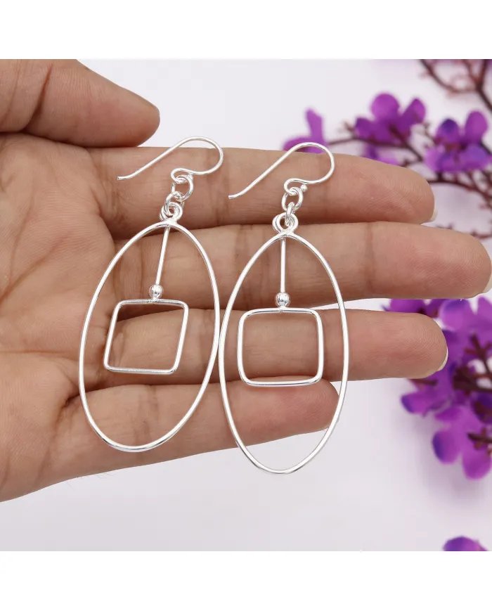 925 Sterling Silver Dangle Earrings - Silver Jewelry for Women