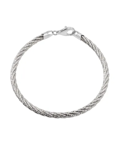 925 Sterling Silver Twist Bracelet for Men with Lobster Clasp