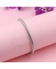 925 Sterling Silver Twist Bracelet for Men with Lobster Clasp
