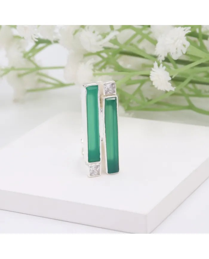 Classic Green Onyx Tie Clip – Elegant Handmade Men’s Gift