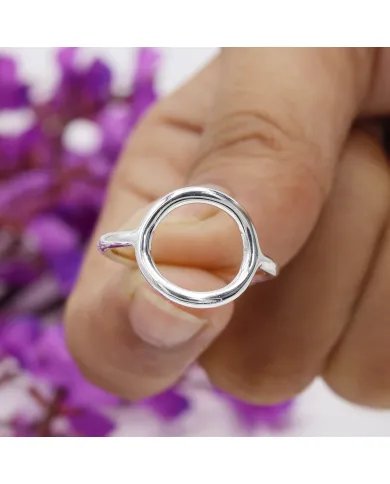 Open Circle Ring in 925 Sterling Silver – Minimalist Modern Jewelry