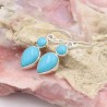 Genuine Turquoise Earrings, Teardrop Earrings, Silver Earrings, Vintage Earrings, December Birthstone, Dangle Earrings for Her