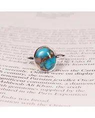 Natural Spiny Oyster Copper Turquoise Ring - Sterling Silver Ring Handmade Ring Vibrant Unique Ring Statement Ring Gift for Her