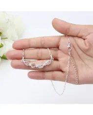 Herkimer Diamond Collar Necklace - 925 Sterling Silver Rough Gemstone Jewelry