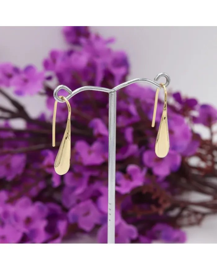 Handmade Water Drop Earrings – Gold Plated 925 Silver Dainty Jewelry