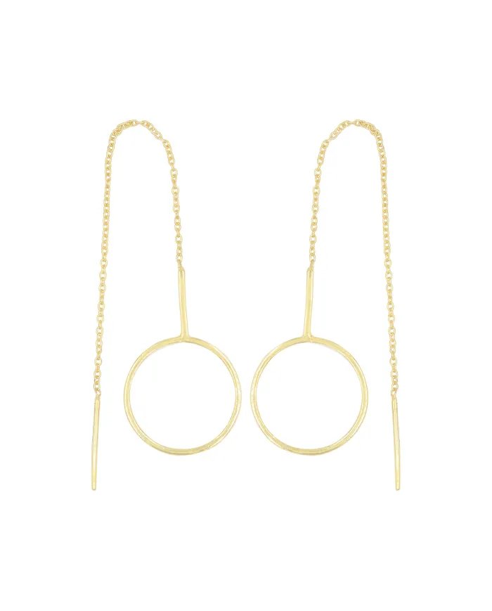 Minimalist Gold Plated Geometric Chain Earrings in 925 Sterling Silver