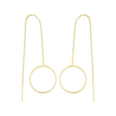 Minimalist Gold Plated Geometric Chain Earrings in 925 Sterling Silver