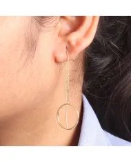 Minimalist Gold Plated Geometric Chain Earrings in 925 Sterling Silver