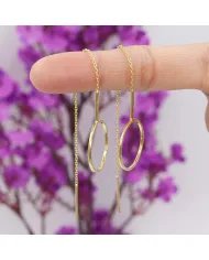 Minimalist Gold Plated Geometric Chain Earrings in 925 Sterling Silver