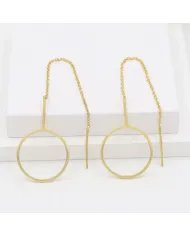 Minimalist Gold Plated Geometric Chain Earrings in 925 Sterling Silver