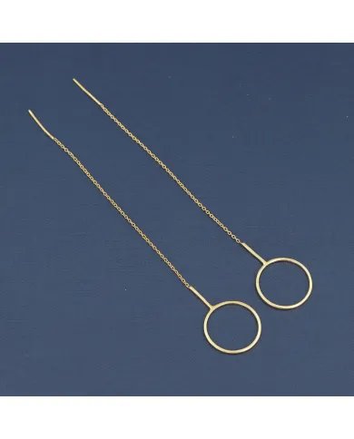 Minimalist Gold Plated Geometric Chain Earrings in 925 Sterling Silver