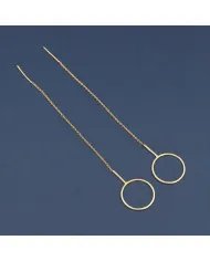 Minimalist Gold Plated Geometric Chain Earrings in 925 Sterling Silver