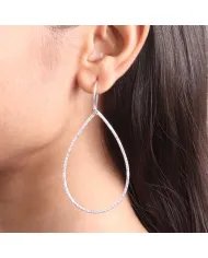 Handmade Silver Teardrop Earrings with Textured Detailing – 925 Sterling Silver Jewelry