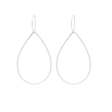 Handmade Silver Teardrop Earrings with Textured Detailing – 925 Sterling Silver Jewelry