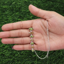 Peridot Pendant, Sterling Silver Pendant, Citrine Pendant, Long Pendant, Multistone Pendant, Charm Pendant, Pendant with Chains