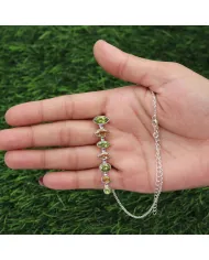 Peridot & Citrine Pendant - 925 Sterling Silver Handmade Chain Jewelry