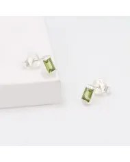 Peridot Stud Earrings - 925 Sterling Silver Jewelry