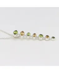 Peridot & Citrine Pendant - 925 Sterling Silver Handmade Chain Jewelry