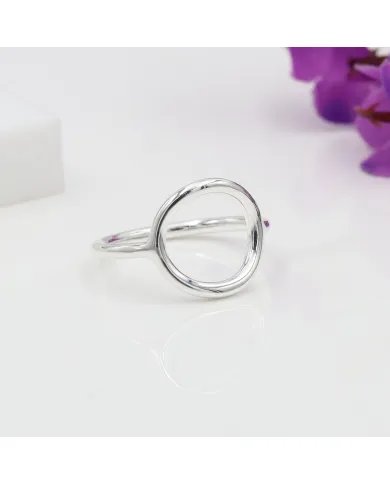 Open Circle Ring in 925 Sterling Silver – Minimalist Modern Jewelry