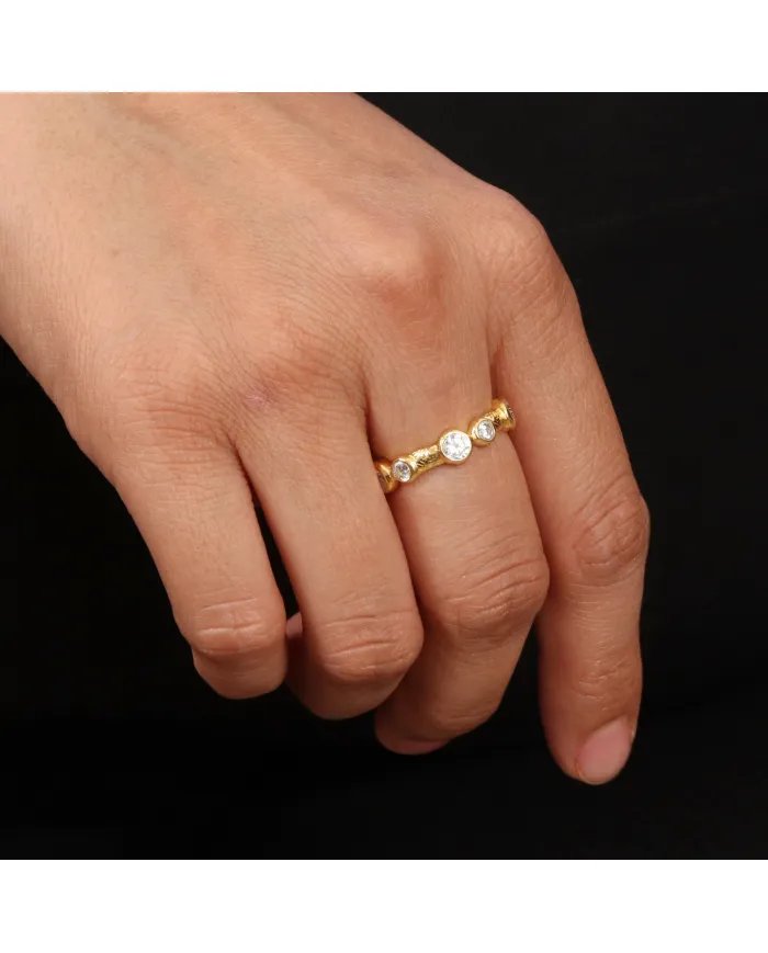 Swarovski Crystal Ring – Gold Plated Handmade Silver Jewelry