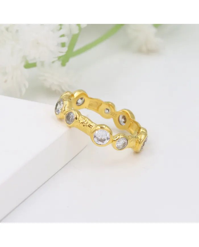 Swarovski Crystal Ring – Gold Plated Handmade Silver Jewelry
