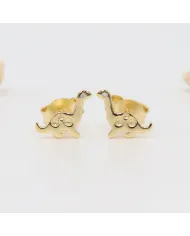 18K Gold Plated Swarovski Crystal Dinosaur Stud Earrings
