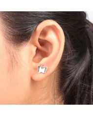 Moissanite Butterfly Stud Earrings – 925 Sterling Silver Tiny Jewelry