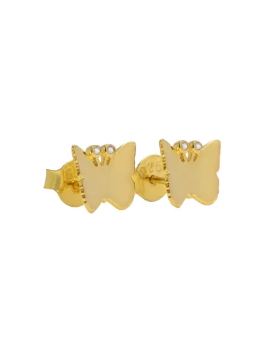 18K Gold Plated Moissanite Butterfly Stud Earrings Tiny Jewelry