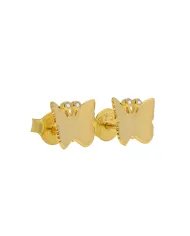 Tiny Butterfly Stud Earrings – Gold Plated 925 Silver with Swarovski Crystals