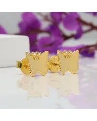 Tiny Butterfly Stud Earrings – Gold Plated 925 Silver with Swarovski Crystals