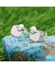 Moissanite Cute Sheep Stud Earrings – 925 Sterling Silver Animal Jewelry