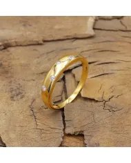 Sprinkler Diamond 925 Sterling Silver Gold Plated Handmade Ring