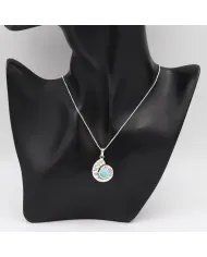Arizona Turquoise Spiral Shell Pendant – 925 Sterling Silver Gemstone Jewelry