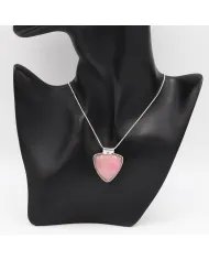 Pink Opal Pendant - 925 Sterling Silver Statement Bohemian Necklace
