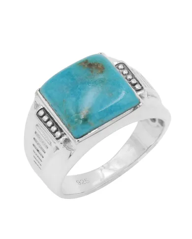Arizona Turquoise Men's Ring - 925 Sterling Silver Gemstone Jewelry