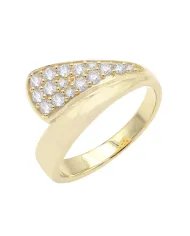 Elegant Moissanite Ring – Gold Plated Sterling Silver Jewelry